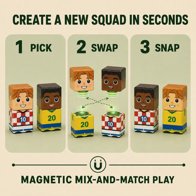 Magnetic Soccer Cubes — Stack Them, Play Them, Start Over