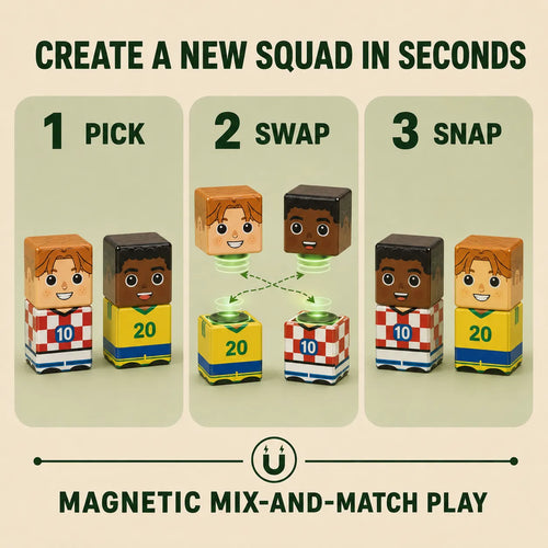 Magnetic Soccer Cubes — Stack Them, Play Them, Start Over
