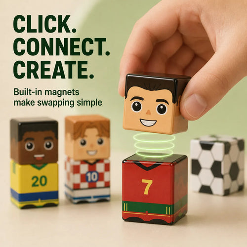 Magnetic Soccer Cubes — Stack Them, Play Them, Start Over