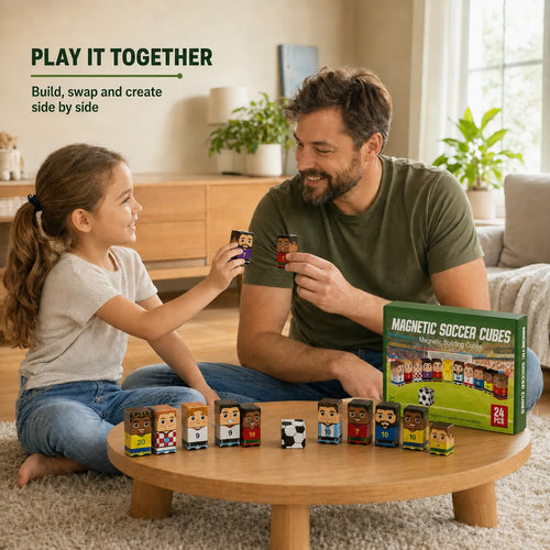 Magnetic Soccer Cubes — Stack Them, Play Them, Start Over